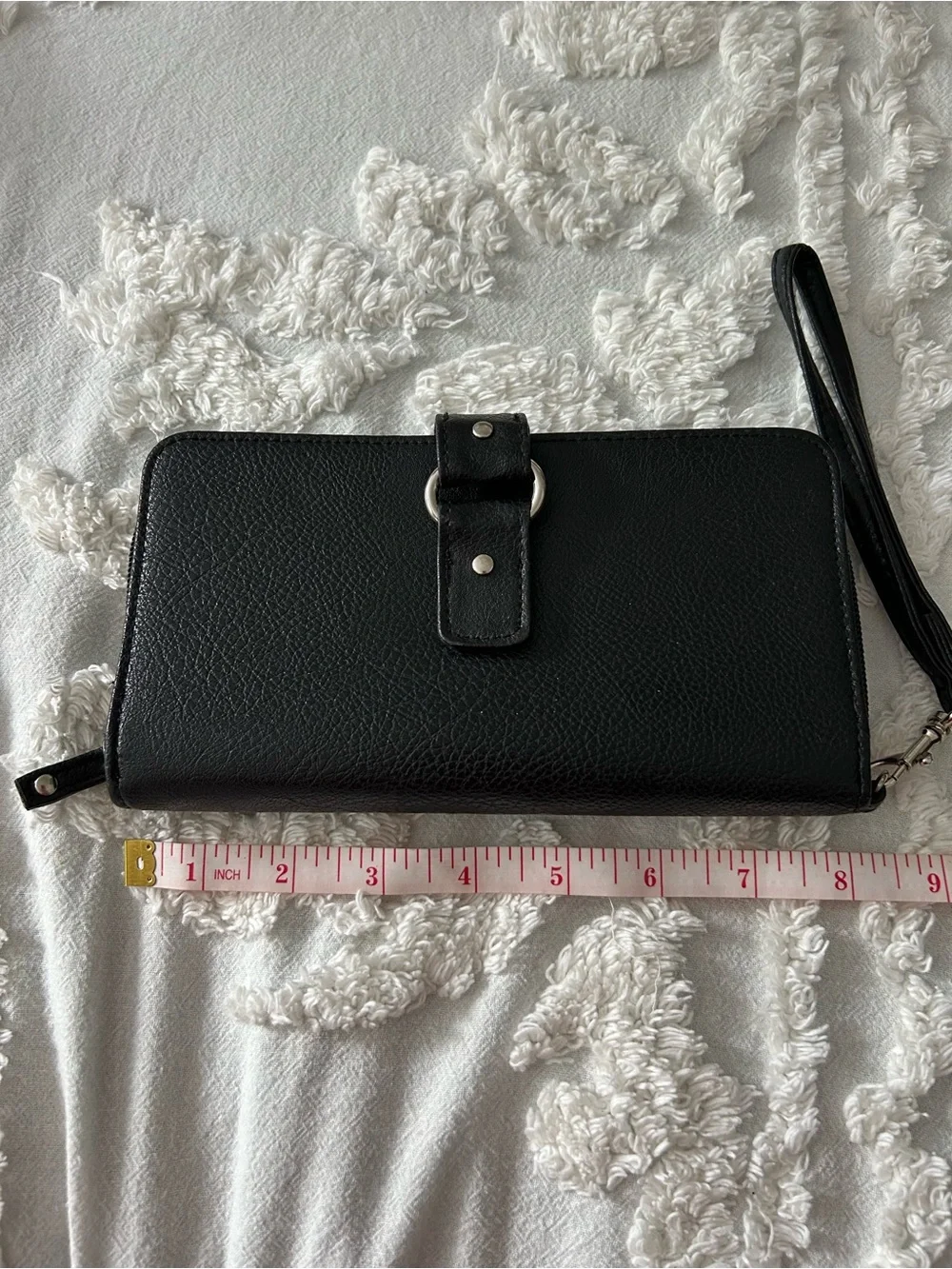 Black Wristlet Wallet with Strap